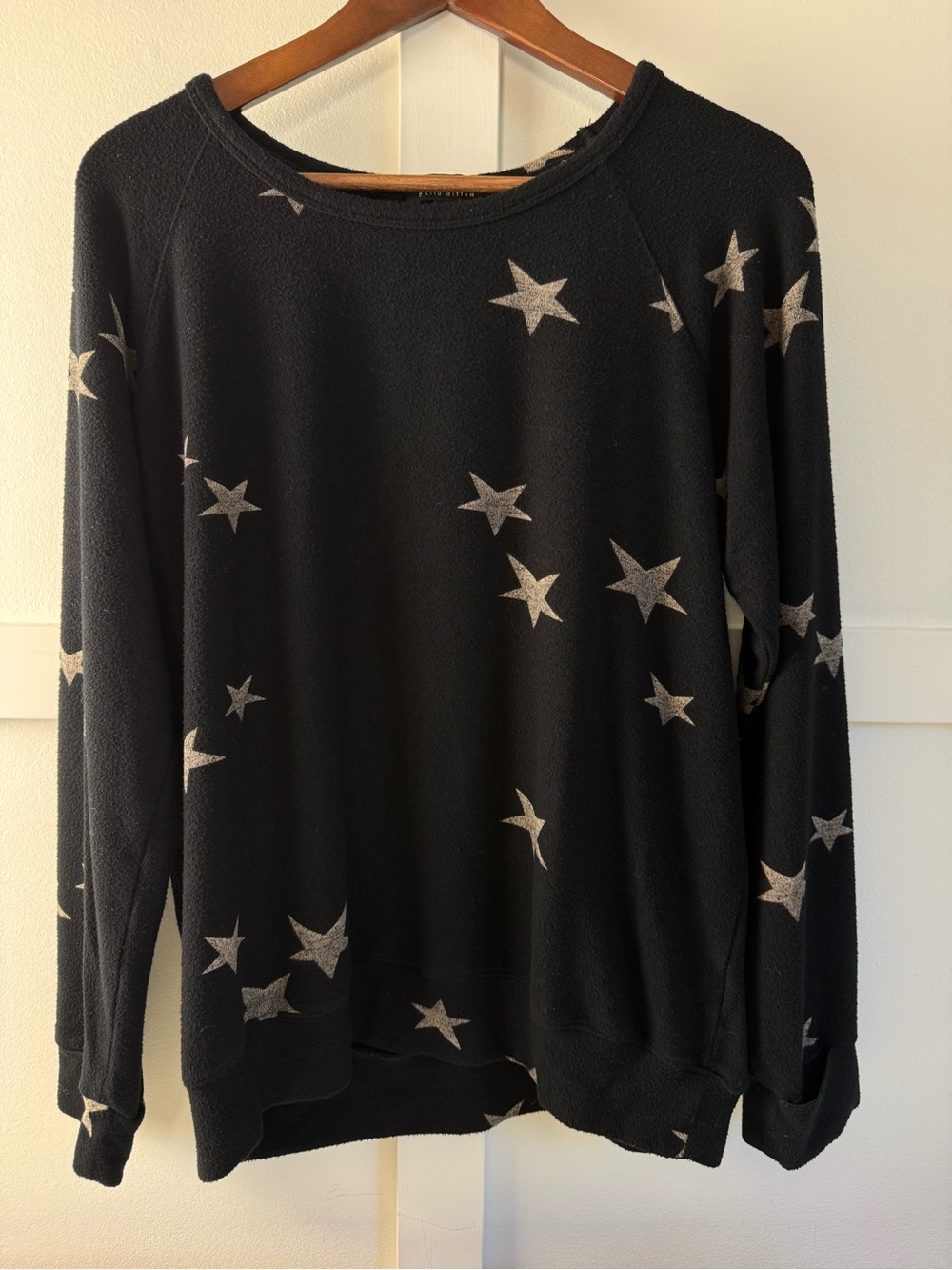Buffalo David Bitton Black Sweater with Silver Star Print, Sooo Soft!